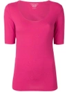 Majestic Filatures U-neck Slim T-shirt - Pink