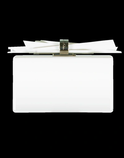 Edie Parker Wolf Acrylic Clutch In White