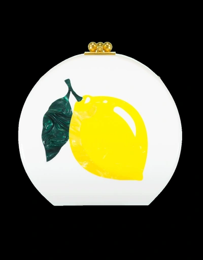 Edie Parker Oscar Lemon Clutch In White