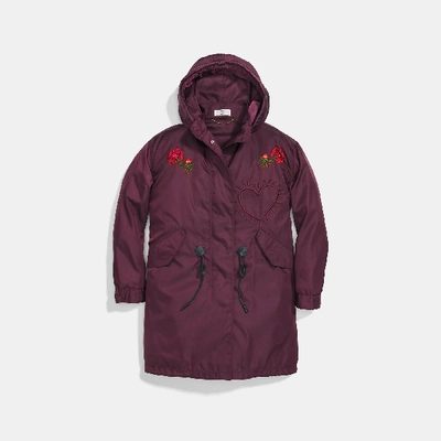 Coach X Keith Haring Parka In Maroon