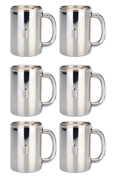 Berghoff Straight 6pc Stainless Steel Mug Set In Silver