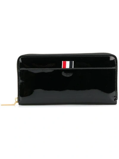 Thom Browne Patent Leather Wallet In Black