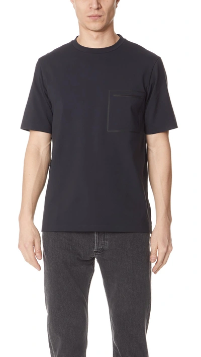 Theory Geo Pocket Tee In Dark Charcoal