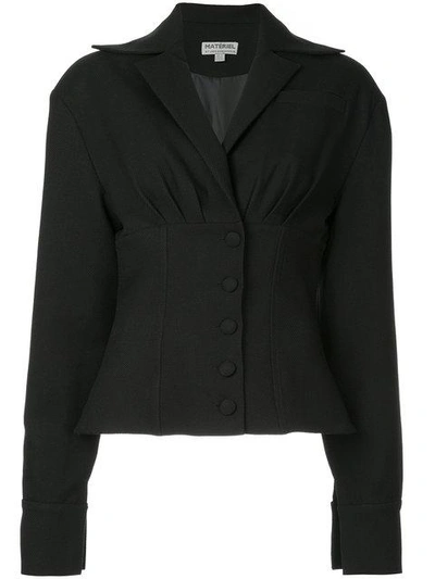 Materiel Matériel Pleated Fitted Blazer - Black