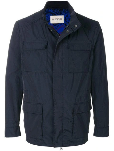 Etro Military Jacket In Blue