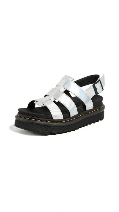 Dr. Martens' Yelena Rm Sandals In Silver Laser