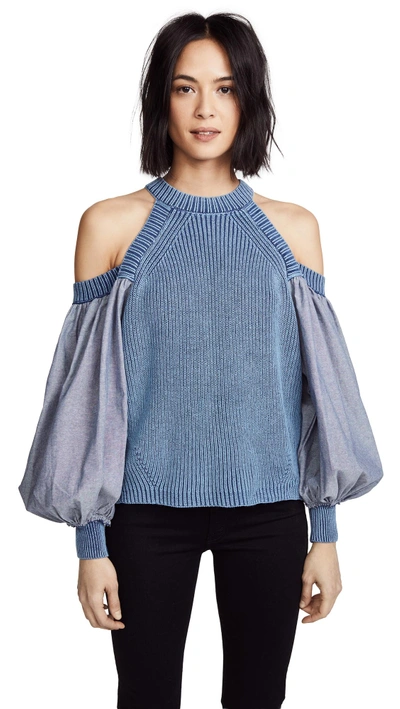 Free People Catch A Glimpse Sweater In Blue