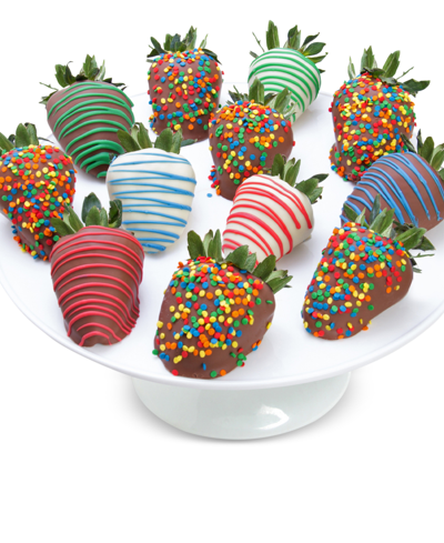 Chocolate Covered Company 12pc Birthday Belgian Chocolate Covered Strawberries In Multi