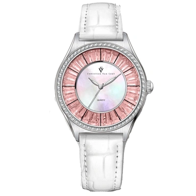 Christian Van Sant Women's Luna Mother Of Pearl Dial Watch In Silver