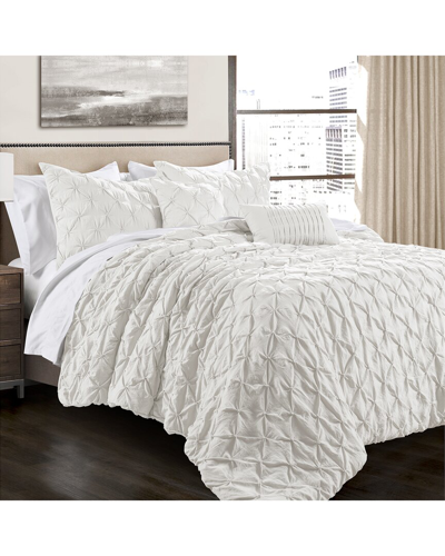 Lush Decor Fashion Ravello Pintuck Comforter In White