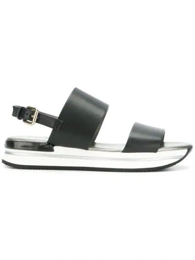 Hogan Slingback Sandals In Black