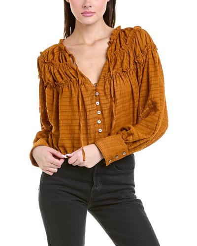 Free People Hailey Blouse In Brown