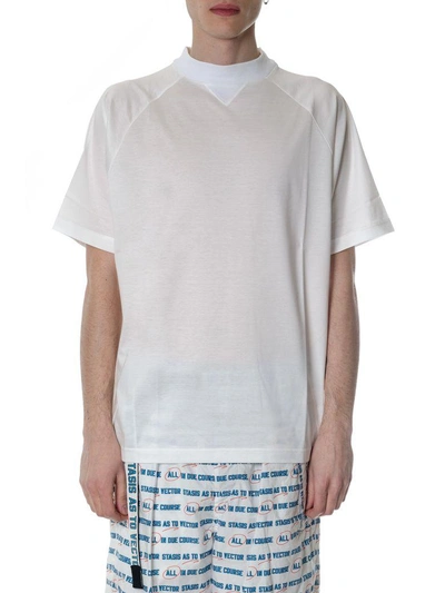 Sacai White Cotton T-shirt With Reglan Sleeves