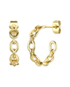 Genevive 14k Over Silver Modern C Earrings In Gold