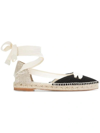 Manolo X Castaner Castañer X Manolo Blahnik Pointed Tie Up Espadrilles In Black