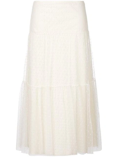 Red Valentino High-waisted Lace Skirt - White
