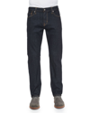 Ag Graduate Faded Stretch Slim-straight Jeans In Deep Pitch