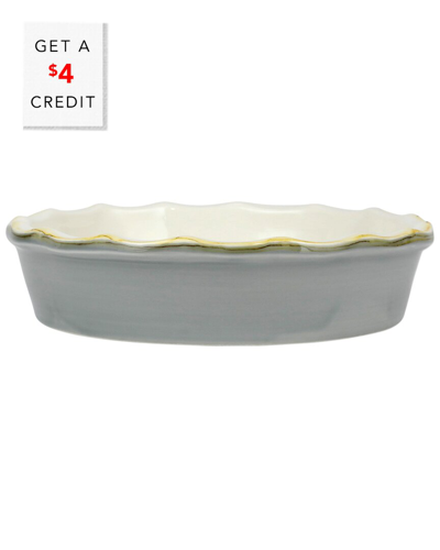 Vietri Italian Bakers Pie Dish In Gray