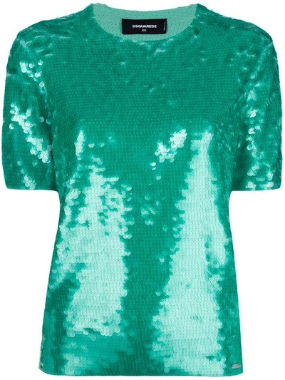 Dsquared2 Sequin-embellished Top - Green