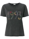 Saint Laurent 1993 Print Faded Cotton T-shirt In Black