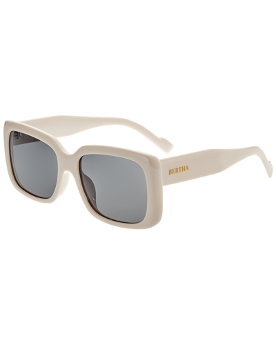Bertha Ladies White Rectangular Sunglasses Brsbr052c4 In Black
