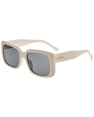 Bertha Ladies White Rectangular Sunglasses Brsbr052c4