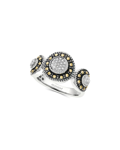 Effy Fine Jewelry Silver & 18k 0.12 Ct. Tw. Diamond Statement Ring