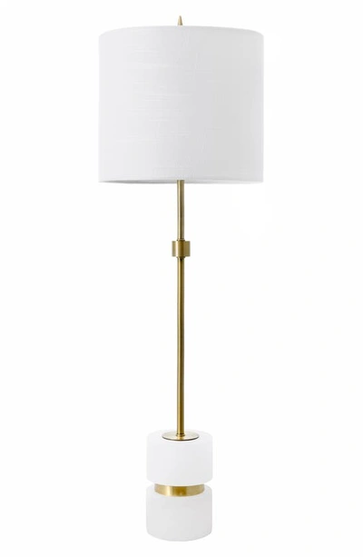 Nuloom 31in Marble Mounted Chiara Linen Shade Table Lamp In Bronze