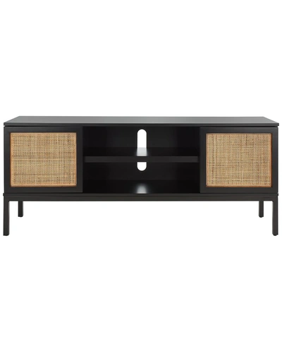 Safavieh Zadie 1-shelf Rattan Media Stand In Black
