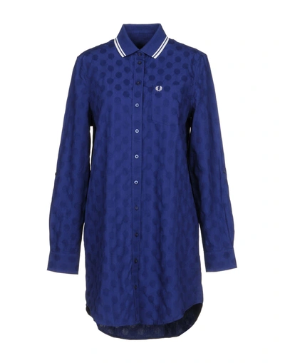 Fred Perry Shirt Dress In Blue