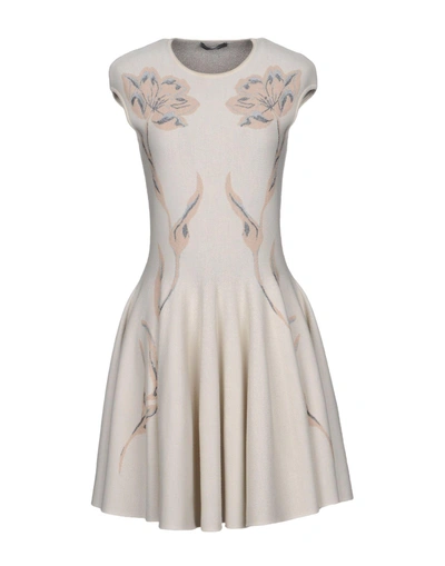 Alexander Mcqueen Short Dress In Ivory