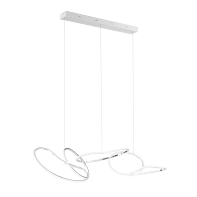 Finesse Decor Seoul Hoops Rectangular Led Chandelier In Silver