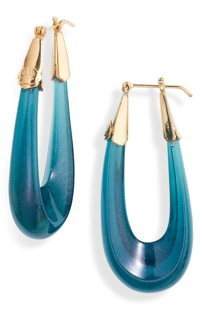 Gas Bijoux Ecume Hoop Earrings In Dark Green
