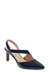 Easy Spirit Recruit Slingback Pointed Toe Pump In Dark Blue