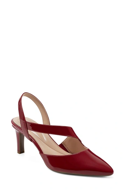 Easy Spirit Recruit Slingback Pointed Toe Pump In Red Patent Leather