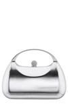 Nina Minaudière Top Handle Bag In Silver