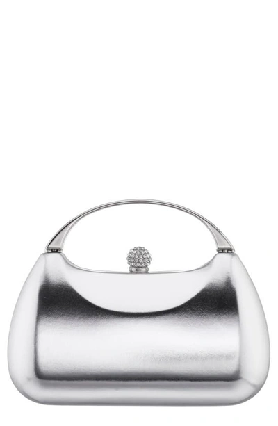 Nina Minaudière Top Handle Bag In Silver