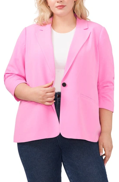 Cece One-button Blazer In Bright Peony