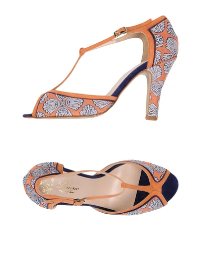 Lenora Sandals In Orange