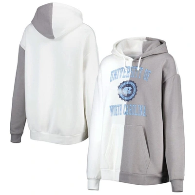 Gameday Couture Women's  Grey, White North Carolina Tar Heels Split Pullover Hoodie In Grey,white