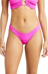 Becca Coast Adela Hipster Bikini Bottoms In Pink Flambe