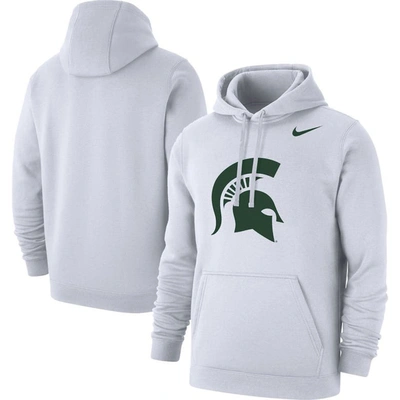 Nike White Michigan State Spartans Logo Club Pullover Hoodie