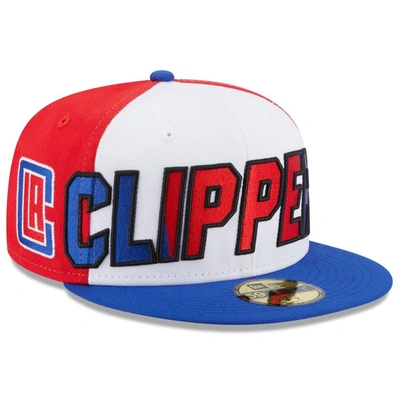 New Era Men's  White And Royal La Clippers Back Half 59fifty Fitted Hat In White,royal