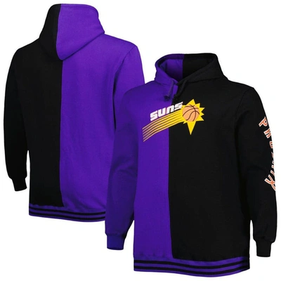 Mitchell & Ness Men's  Purple, Black Phoenix Suns Big And Tall Hardwood Classics Split Pullover Hoodi In Purple,black