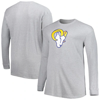 Profile Heather Gray Los Angeles Rams Big & Tall Waffle-knit Thermal Long Sleeve T-shirt