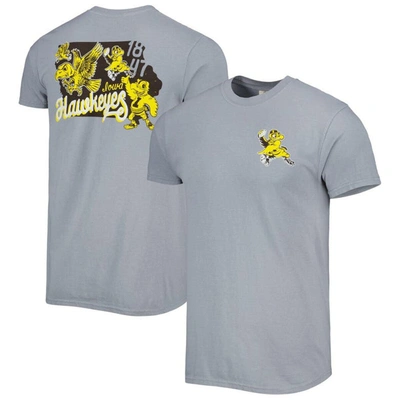 Image One Graphite Iowa Hawkeyes Vault State Comfort T-shirt