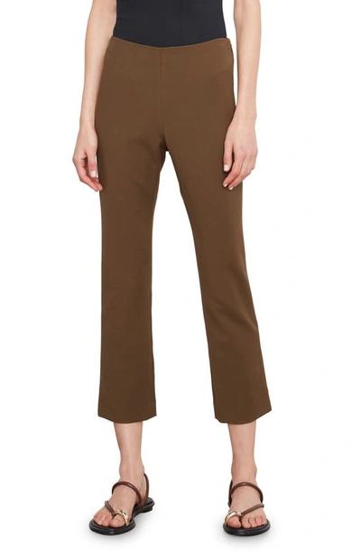 Vince Crop Flare Trousers In Olive Night