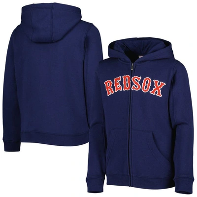 Outerstuff Kids' Youth Navy Boston Red Sox Wordmark Full-zip Fleece Hoodie