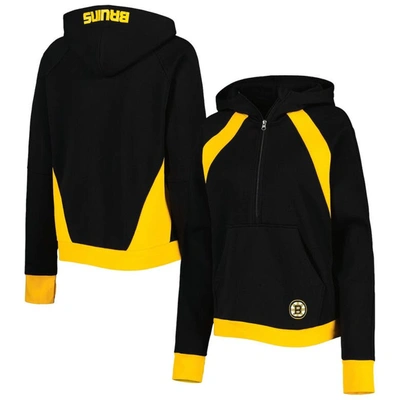 Starter Black Boston Bruins Wishbone Half-zip Hoodie