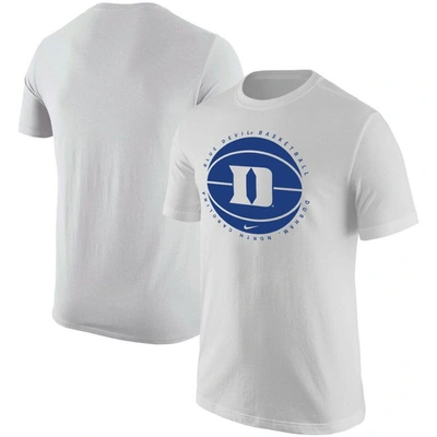 Nike White Duke Blue Devils Basketball Logo T-shirt